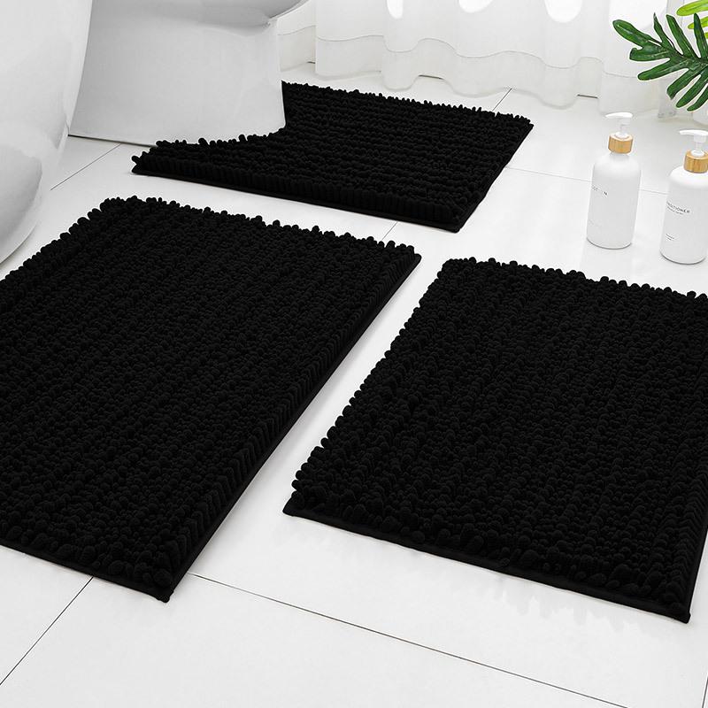 Chenier Solid Color Long Hair Bedside Mat Bedroom Carpet Bathroom Absorbent Floor Mat Bathroom Non-Slip Foot Mat Toilet Door Mat