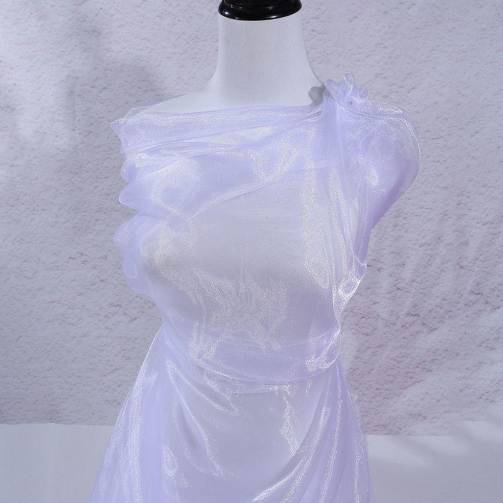 Sewing Crafts 100X150cm Organza Mesh Fabric Colorful Glossy Smooth Gauze Fabric Sheer Lightweight Organza Fabric Wedding Dress