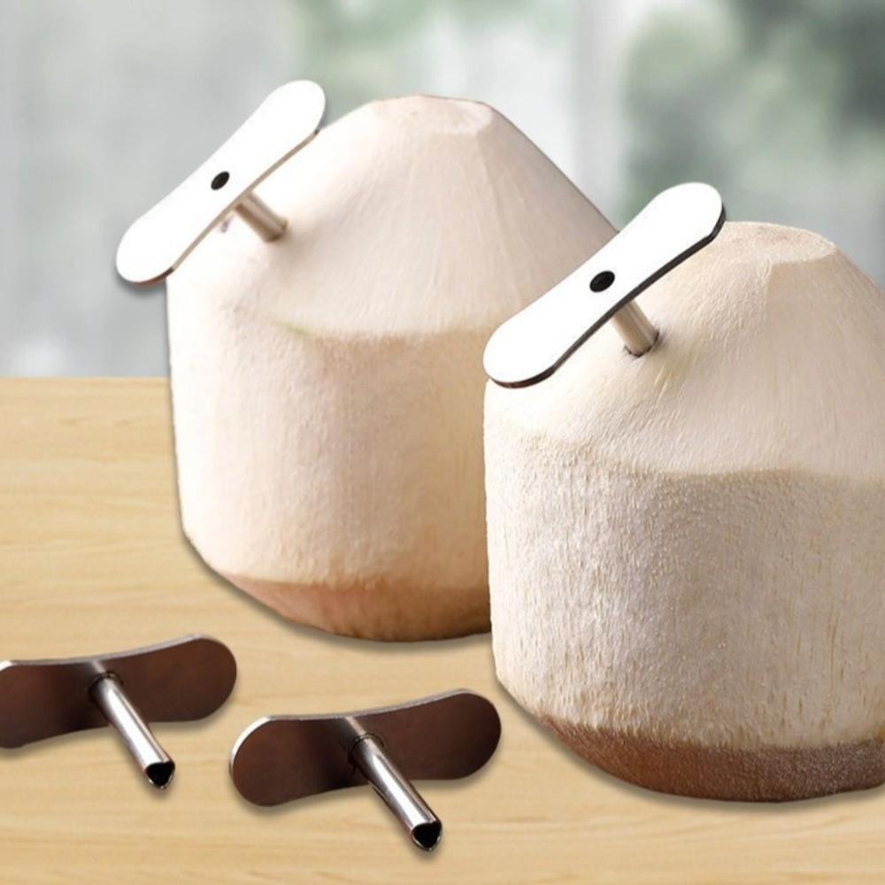 2PCS Stainless Steel Coconut Opener Professional Coconut Shell Remover Coconut Hole Maker Kitchen