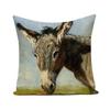 Throw Pillows Cases Watercolor Donkey Cute Animal Face Cushion Cover 45x45cm Home Living Room Decoration Linen Pillowcover Decor