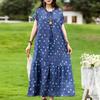 Women's Plus Size Floral Print Short Sleeve Maxi Dress, Loose Casual Summer Sundress (XL-5XL)