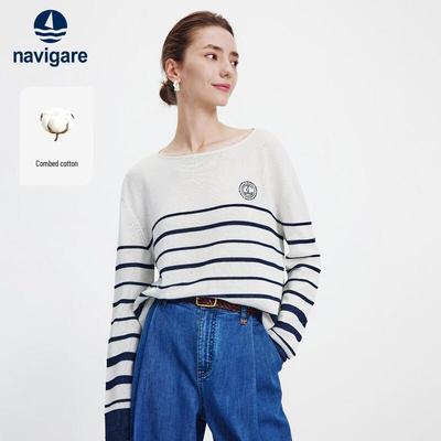 Women's Loose Striped Lightweight Knit Top