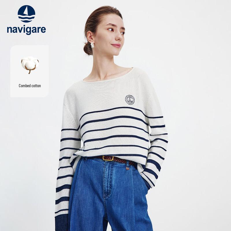 Navigare Женский свободный полосатый легкий трикотажный топ S