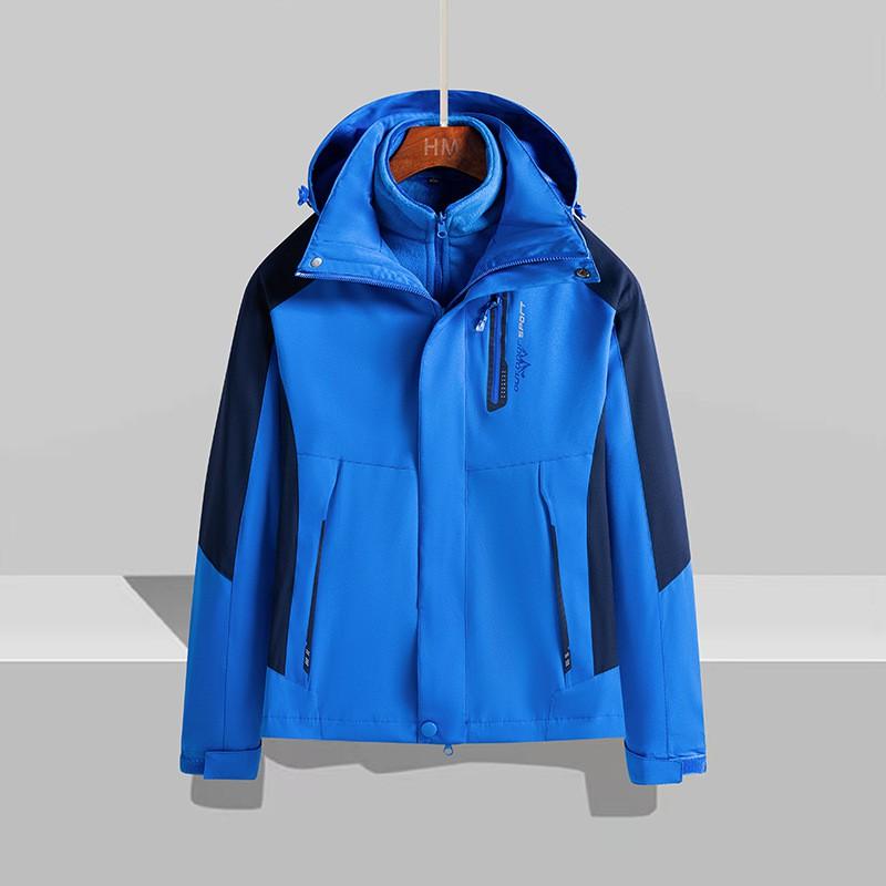 Men Women Waterproof Windproof Hiking Jacket With Removable Fleece Liner 3-in-1 Outdoor Parka Winter Camping Trekking Cycling