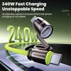 4 In 1 240W Fast Charging Data Cable, Dual Type-C Lightning USB Multi Port Phone Charger Cable for iPhone Samsung Huawei Xiaomi