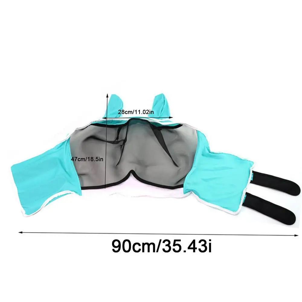 Fliegenmaske für Pferde – UV-Schutz, ergonomisch, ideal für den Sommer, Augenschutz, Ohrenschutz, Halbgesichtsschutz aus Netzgewebe