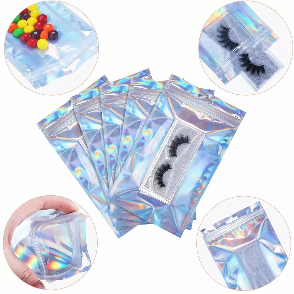 Laser Ziplock Bag Necklace Earrings Jewelry Gift Packing Bags Cell Phone Cases Colorful Packing Bags Kitchen Organizer