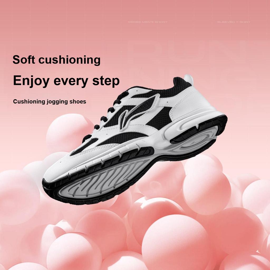 Li-Ning Minimalist Trendy Lightweight Rebound Shock Absorption Non-Slip Wear-Resistant Breathable Low-Top Running Shoes Women sneakers ARSU068-5