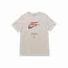 Nike Men's Beige Short-Sleeve T-Shirt with Letter Print and Breathable Crew Neck