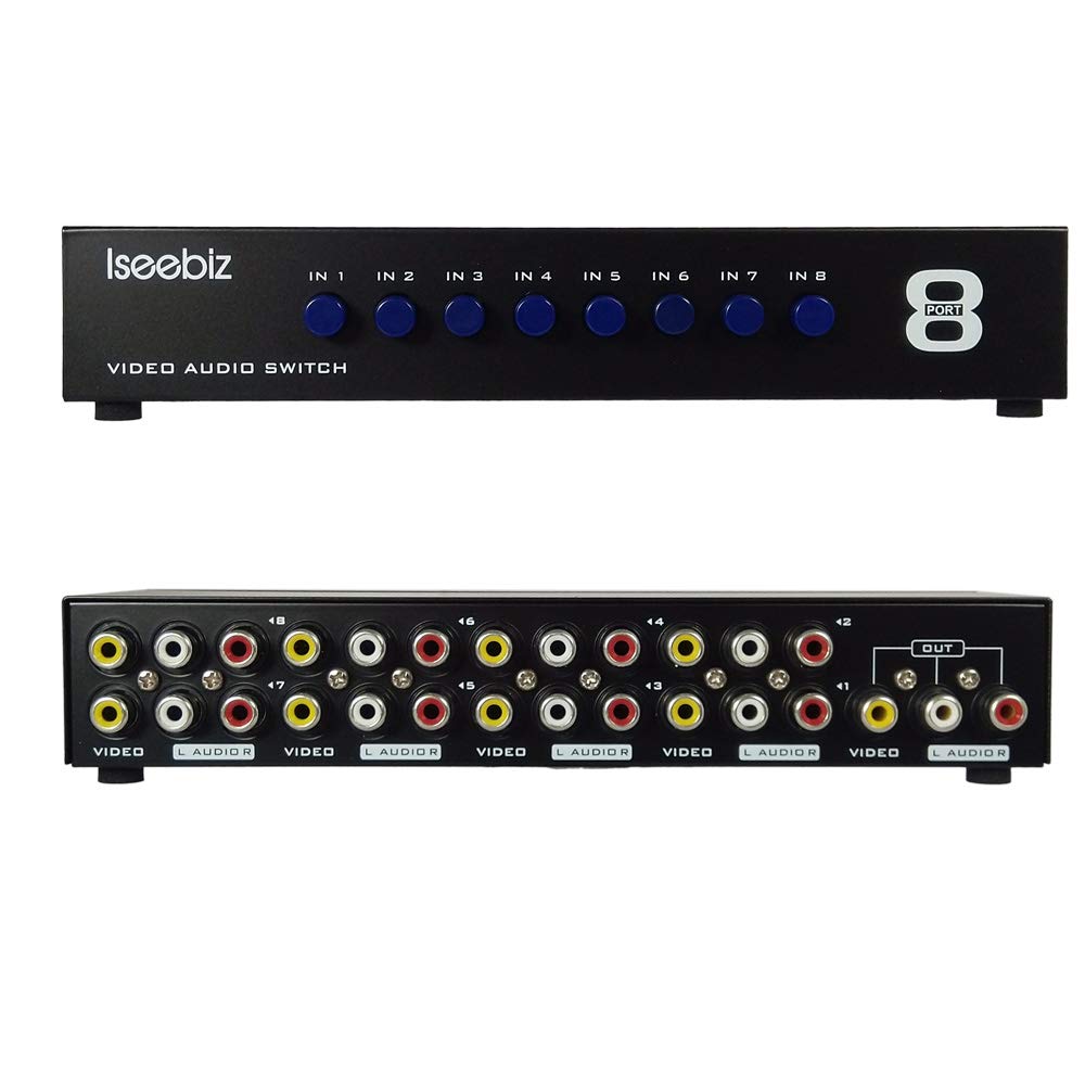 Iseebiz AV 8 Ieșiri 1 Nu Necesită Alimentare Comutator/Splitter/Comutator Compozit, Bidirecțional, Intrări/1 / Intrare/8 Ieșiri, Mecanic,
