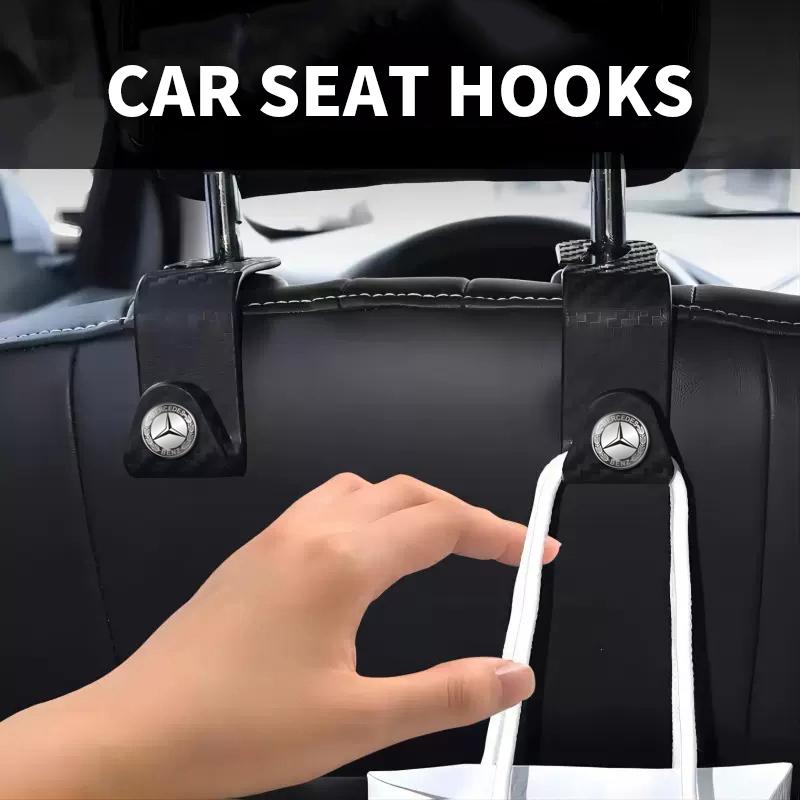 Car Seat Back Hooks Carbon Fiber Auto Rear Hanger Hook For Mercedes Benz AMG A C E GLC Clase CLA X253 W203 W204 W205 W221 W213