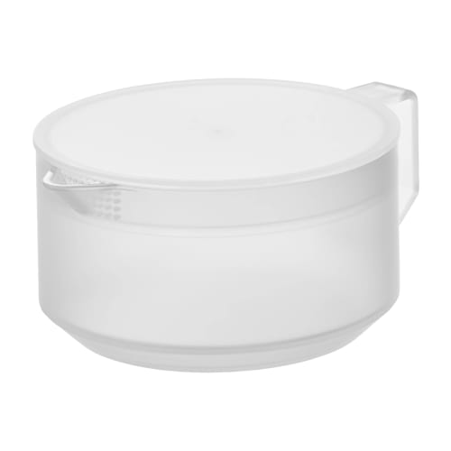 Yamazaki Tower Teapot, White, 13.2cm W X 17.6cm D X 7.9cm H (including Handle), 600ml, Dishwasher and Microwave Safe, Easy To Clean, Lid and Strainer