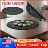Portable Poker Tablecloth Rubber Casino Game Mat 120x120cm Hemmed Edges Table Top Layout for Texas Poker Mahjong Gaming Use New