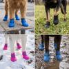 4pcs Silicone Pet Rain Boots Flexible Waterproof Dog Rain Shoes Wearproof Non-Slip Waterproof Dog Boots Paw Protection