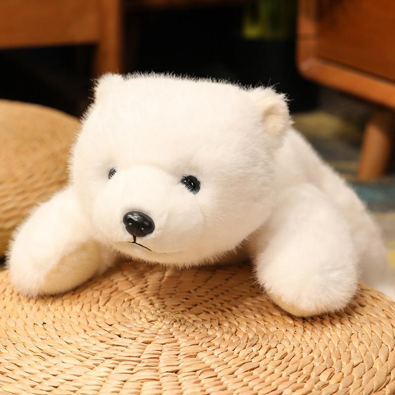 Creative 30/45/65cm Simulation Bear Panda Stuffed Animal Soft Fluffty Doll Lie Prone Funny Toys  Decor Girls Xmas Birthday Gift