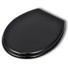 VidaXL Siège de toilette avec Couvercle MDF Design simple Noir