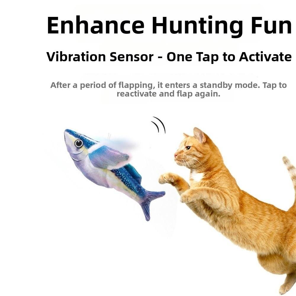 Plush Interactive Cat Toys Fish Shaped No Flying Flapping Fish Cat Toys Lightweight Colorful Electric Fish Toys for All Ages