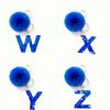  A-Z Initial Letter Blue Resin Keychain Cute Hairball Pendant Keyring Car Key Holders Backpack Charm Accessories Gift