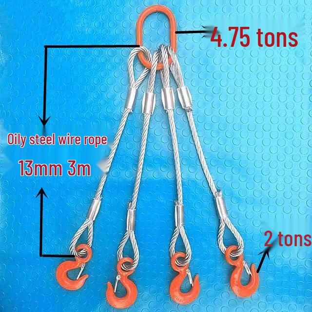 Wire Rope Sling Variants: Pressed Wire Rope, Lifting Hook, Two-Leg, Three-Leg, Four-Leg.