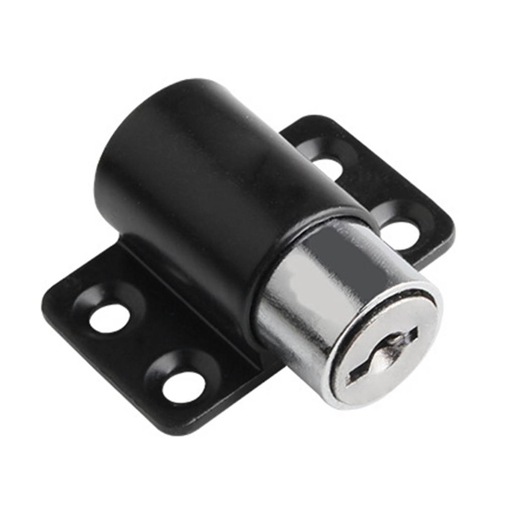 Door Security Lock Anti Theft Alloy Paint Surface with Keys Window Bolt for Home Cabinets Black