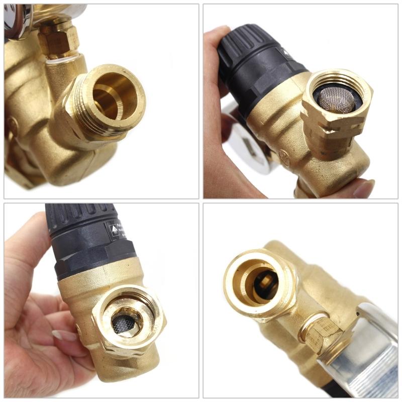 Water Pressure Regulator for RVs Campers Garden Handle Adjustable Universal Water Pressure Regulator Valves with Gauges