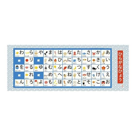 Hamamonyo Funny Tenugui Hiragana Hyo 100% Cotton Approx. 34cm X 90cm