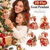 2D Flat Goat Pendant Acrylic Christmas Tree Ornament Animal Hanging Decoration Shop Window Display