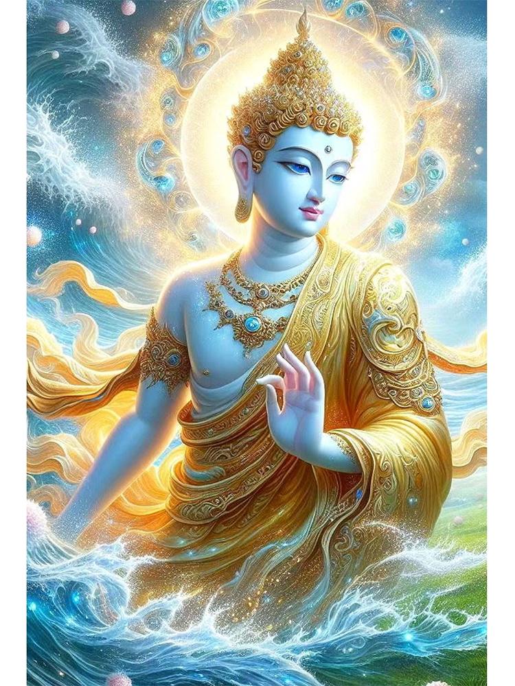 5D DIY Malowanie Diamentowe Religia Budda Lotos Rękodzieło Pełna Mozaika Diamentowa Biżuteria Haft Krzyżykowy Dekoracja Domu Prezenty