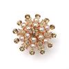 European-American Style Diamond-Studded Rose Flower Ring with Pearls - Retro, Creative, and Stylish Design