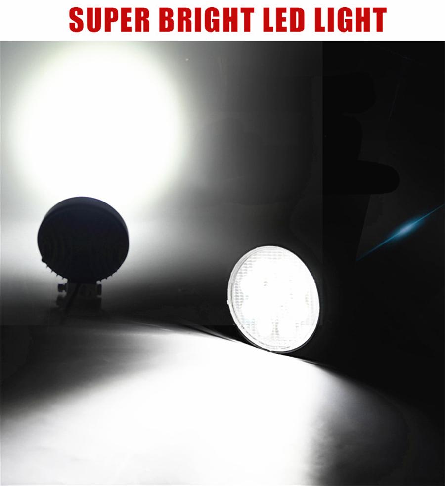 Пара 4,5-дюймовых 9-светодиодных 45 Вт 6500K алюминиевых круглых светодиодных рабочих фар, противотуманные фары, фары для вождения, внедорожный SUV, прожектор, световая панель для лодки