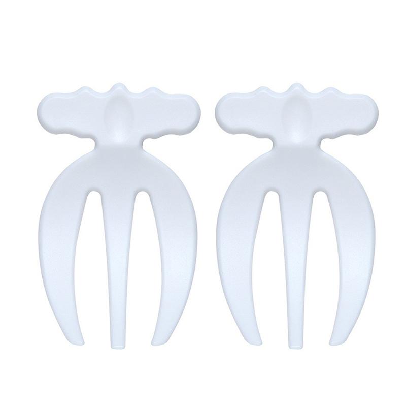 Multifunctional Salad Stir Fork 1 Pair Plastic Salad Hands Kitchen Small Tools Reusable Fruit Vegetable Wide Handle Serving Claw