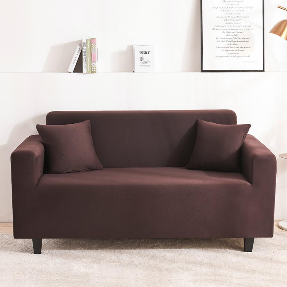 Milk Silk Sofa Cushion Printing All-inclusive Solid Color Lazy Cover Elastic Three-person Sofa Cover