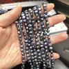 1String, Black Natural Freshwater Pearls, Handmade Nugget Pearl Beads for Jewelry Making DIY Crafts (Beads 6-7mm, 7-8mm, Length 36cm)