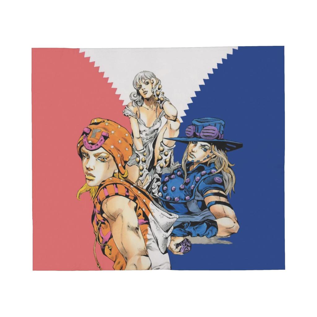 Jojo Anime Blankets Fleece Spring Autumn  Portable Super Warm Throw Blankets for Bed Car Rug Piece