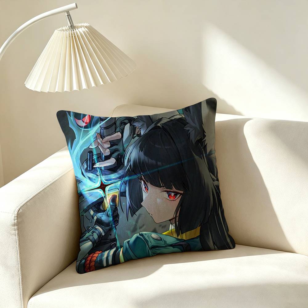 H-Hoshimi Miyabi Zenless Zone Zero Pillow Case Square Double-Sided Sofa Cushion Cover Bedroom Bedside Pillow