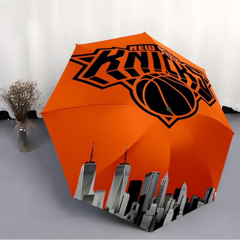 1pc New York Knicks Umbrella, Sun Protection, And UV Shielding. It Has Eight Sturdy Ribs for Outdoor Use And Perfect As a Holiday Gift