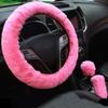 3pcs Winter Plush Steering Wheel Cover Set Super Thick Warm Fleece for Cold Weather Includes Gear Shift Handbrake Cover