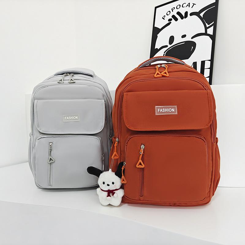Fashionable New Style Junior High School Student Schoolbag Women with High Appearance  Simple Student Backpack Men's Youth Campus Backpack