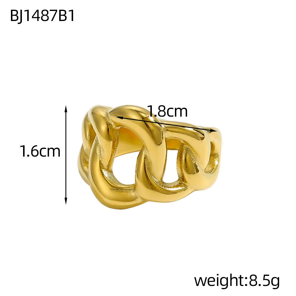 CARLIDANA New Chunky Rings Waterproof Non Tarnish Chunky Heart Stainless Steel Big Gold Plated Open Geometric Rings for Women