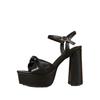 New high-heeled fish mouth shoes, sexy thick heel with black banquet sandals, women