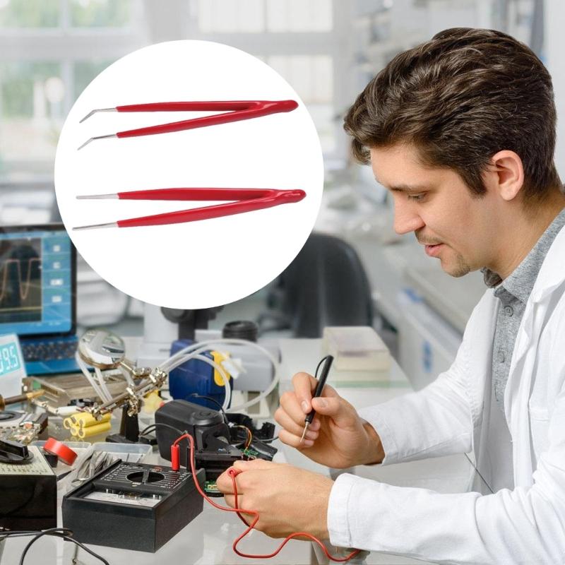 Rutschfeste Pinzette mit gezahnter Spitze Ergonomischer Griff Antistatische Werkstattpinzette Ideal für Präzisionsaufgaben und Handwerk