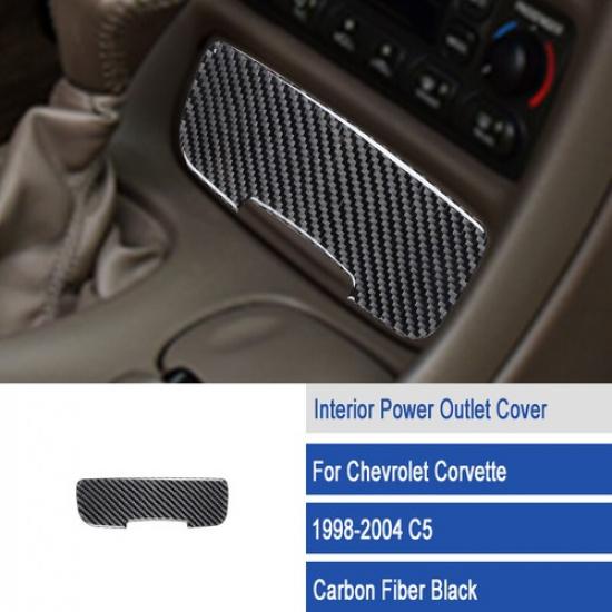 For Chevrolet Corvette C5 1998-04 Carbon Fiber Interior Power Outlet Cover Trim