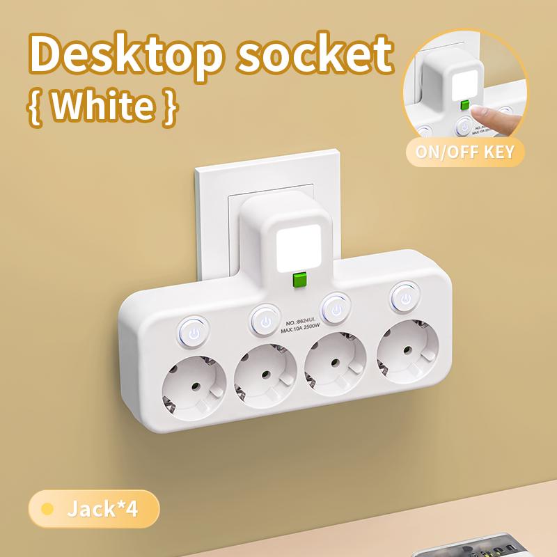EU Wall Plug Power Strip – 2 Versions: Standard or with USB Type-C, Wall Charger for Home & Office