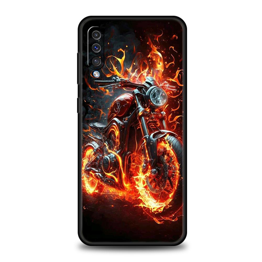 

Motorcycle Phone Case for Samsung Galaxy A24 A25 A34 A22 A12 A14 A02 A03 A05 A70 A50 A10 A20 5G Silicone Cover Shell Capas Bags Samsung A20