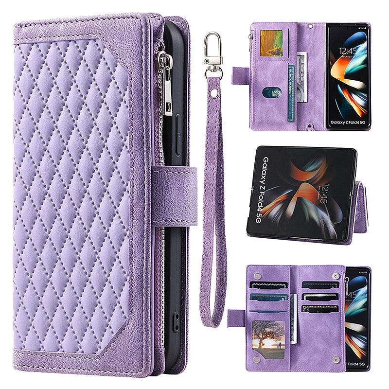 

Роскошный двухслойный чехол-кошелек на молнии для Samsung Z Fold 4 Z Fold 3 5 S23 S22 Ultra S21 S20 FE A14 A34 A54 A13 A23 A33 A53 A52 откидная крышка из искусственной кожи
