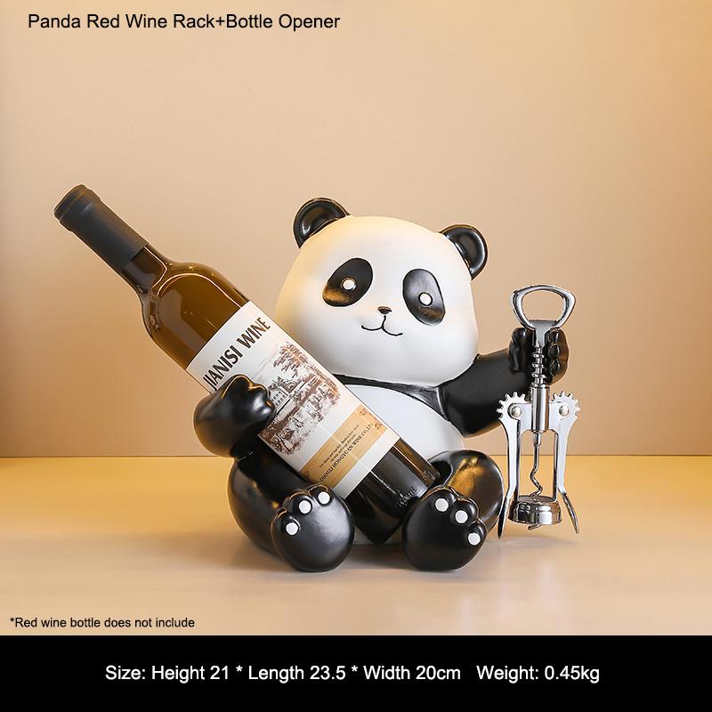 Creative Panda Red Wine Rack Equipped with Bottle Opener High-End Dining Cabinet Red Wine Bottle Rack Decoration Ornament