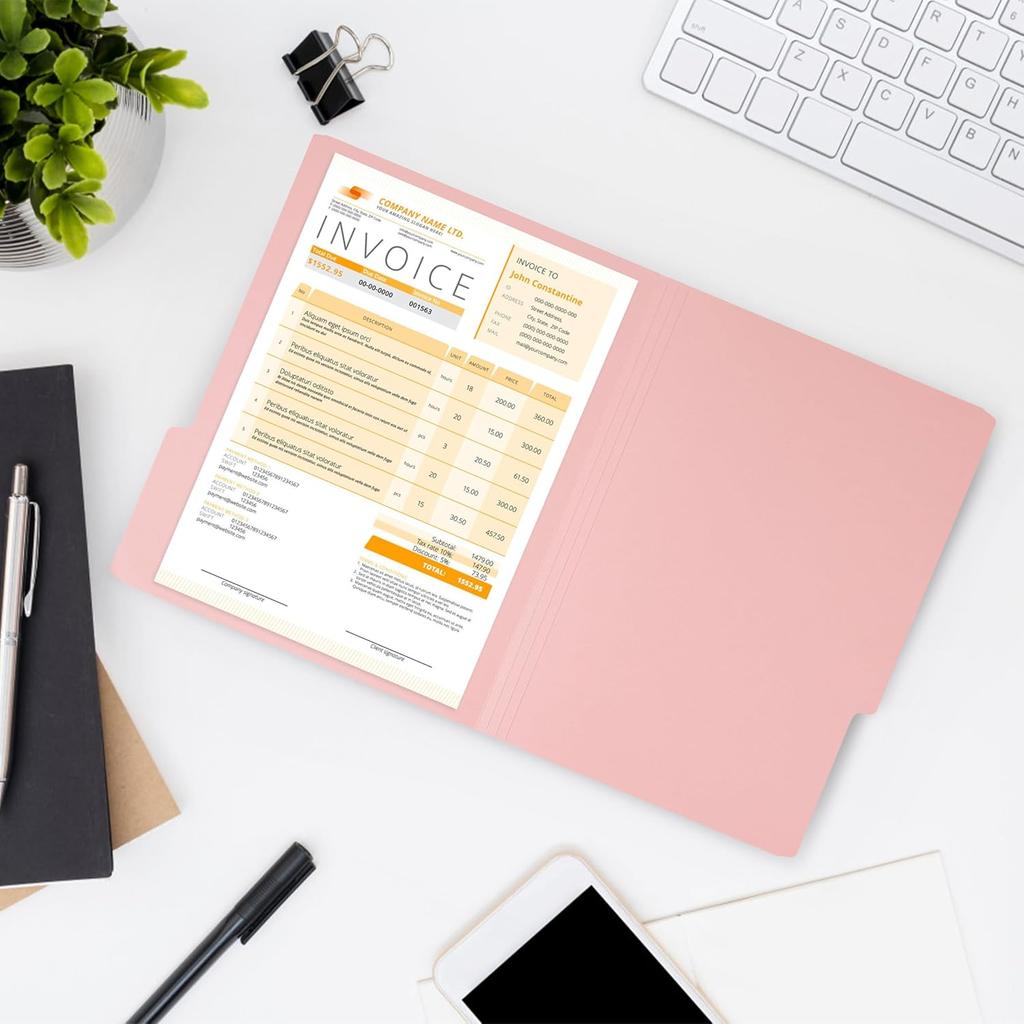 Two Tone Colored File Folders,18 Pack 6 Pastel Colors Manilla Folders 8.5x11,Assorted Colors 1/3 Cut Tab File Folders Letter Size,School Business