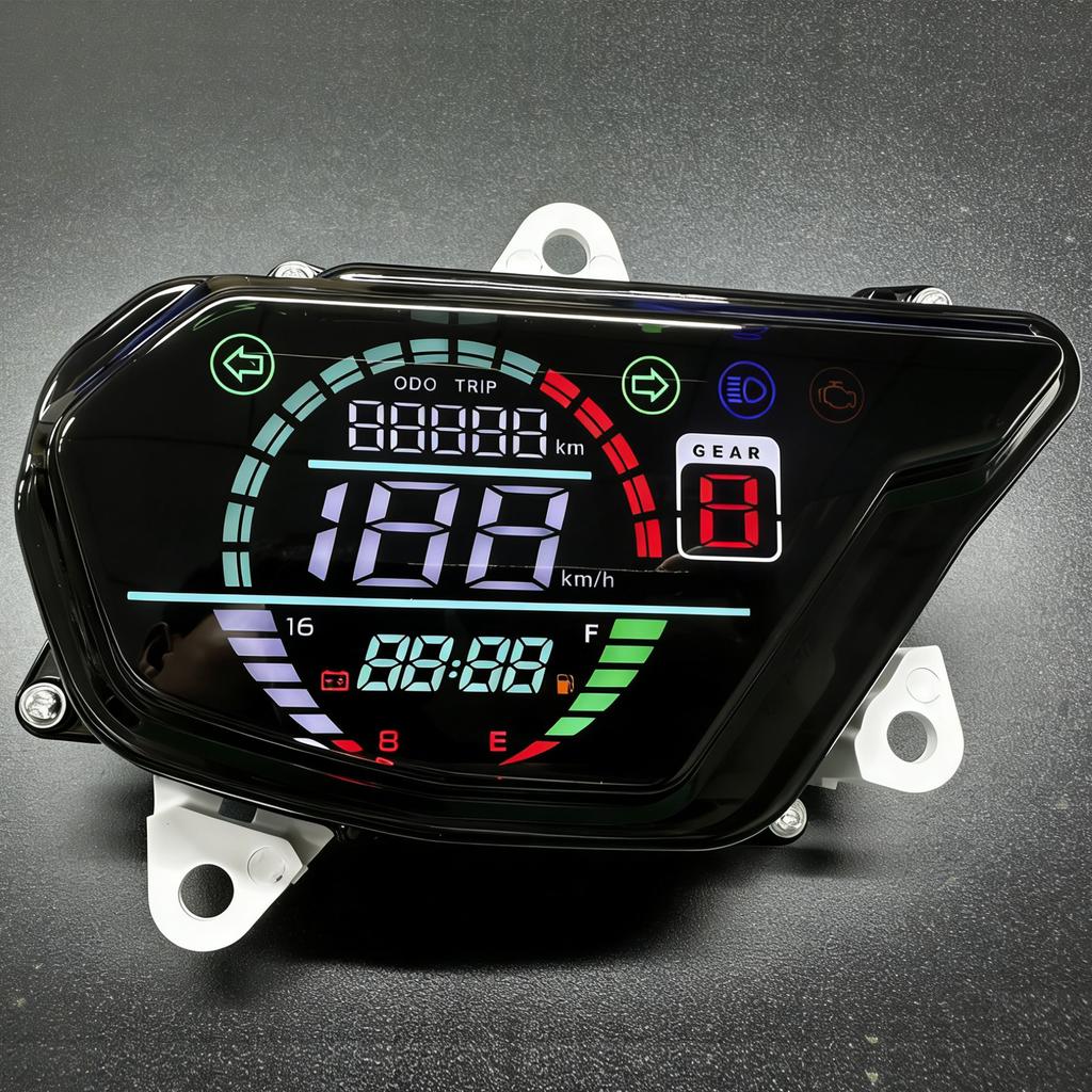 Multi-functional LED Motorcycle Speedometer Odometer Digital Dashboard Tachometer Instrument Panel for Honda POP 110i POP110i