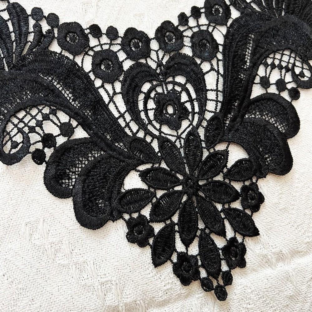Hollow Lace Fake Collar DIY Embroidery Flower Collar Decoration Material Lace Trim  Women's Fashion