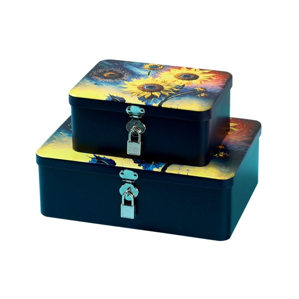 Large Capacity Desktop Storage Case Vintage Empty Box High Quality Metal Box  Jewelry